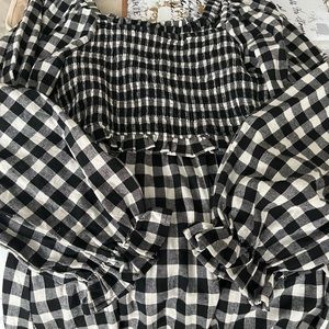 Hayden Black and White Gingham Maxi Dress